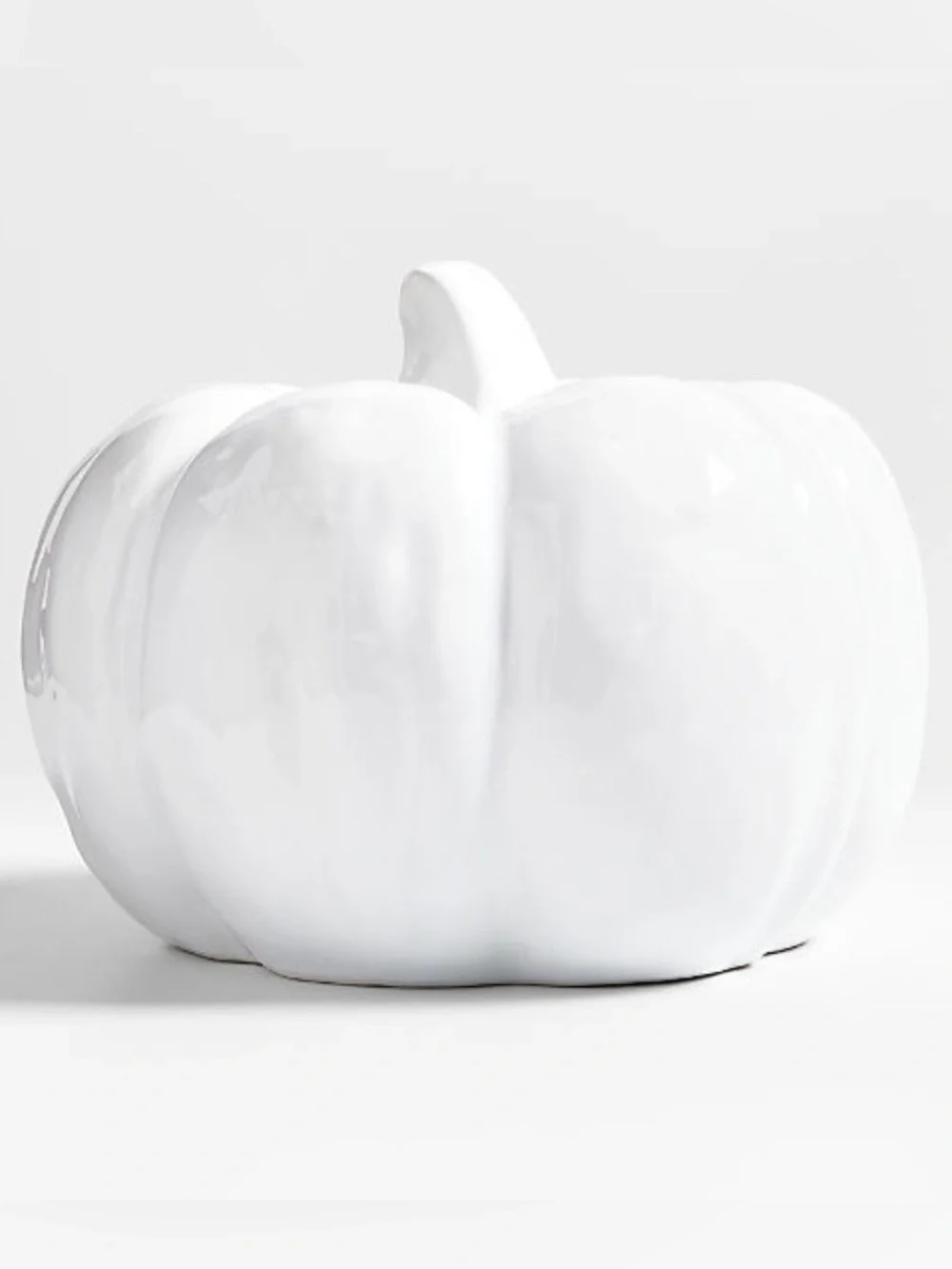 New! Crate&Barrel Modern White Ceramic Pumpkin Large